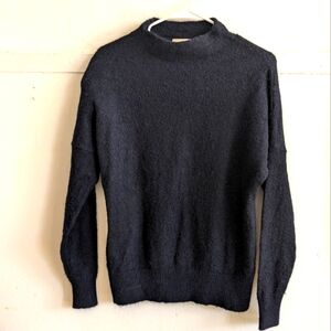 Suistudio Airy Navy Felted Wool Mohair Mockneck Sweater XS